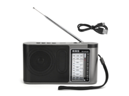 Aetheria rádio Portátil Multibanda com Bluetooth 4.0 e Antena Telescópica Fm/am/sw Cinza