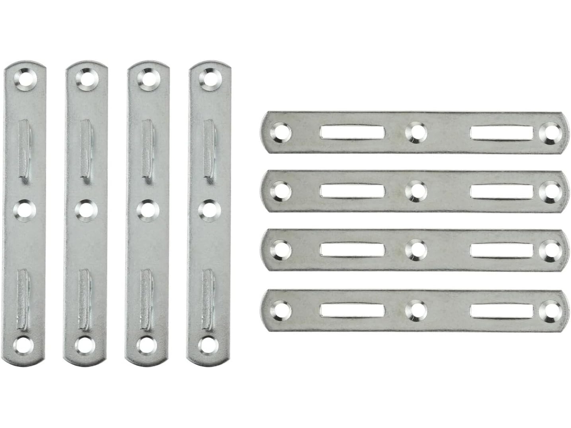 Conjunto De 4 Peças 125mm Com Suporte Para Dobradiça Cama, Gancho E Placa De Fixação Para Móveis Com Estrutura Madeira