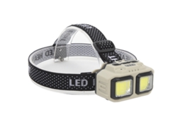 Lanterna De Cabeça Recarregável Cob Led Com Sensor De Movimento, Carregamento Usb E Indicador De Bateria (preta)