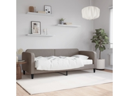 Sofá cama con colchón de 80x200 cm, tela gris-marrón