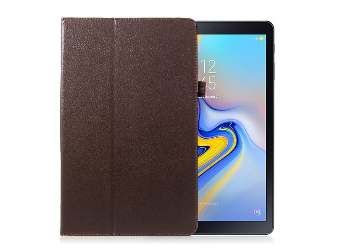 Capa de couro sintético com suporte para Samsung Galaxy Tab A 10.5, cor café