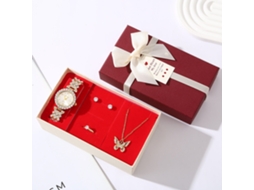 Conjunto de Presente Feminino com Relógio, Brincos, Anel, Colar de Borboleta e Caixas SPQMENT