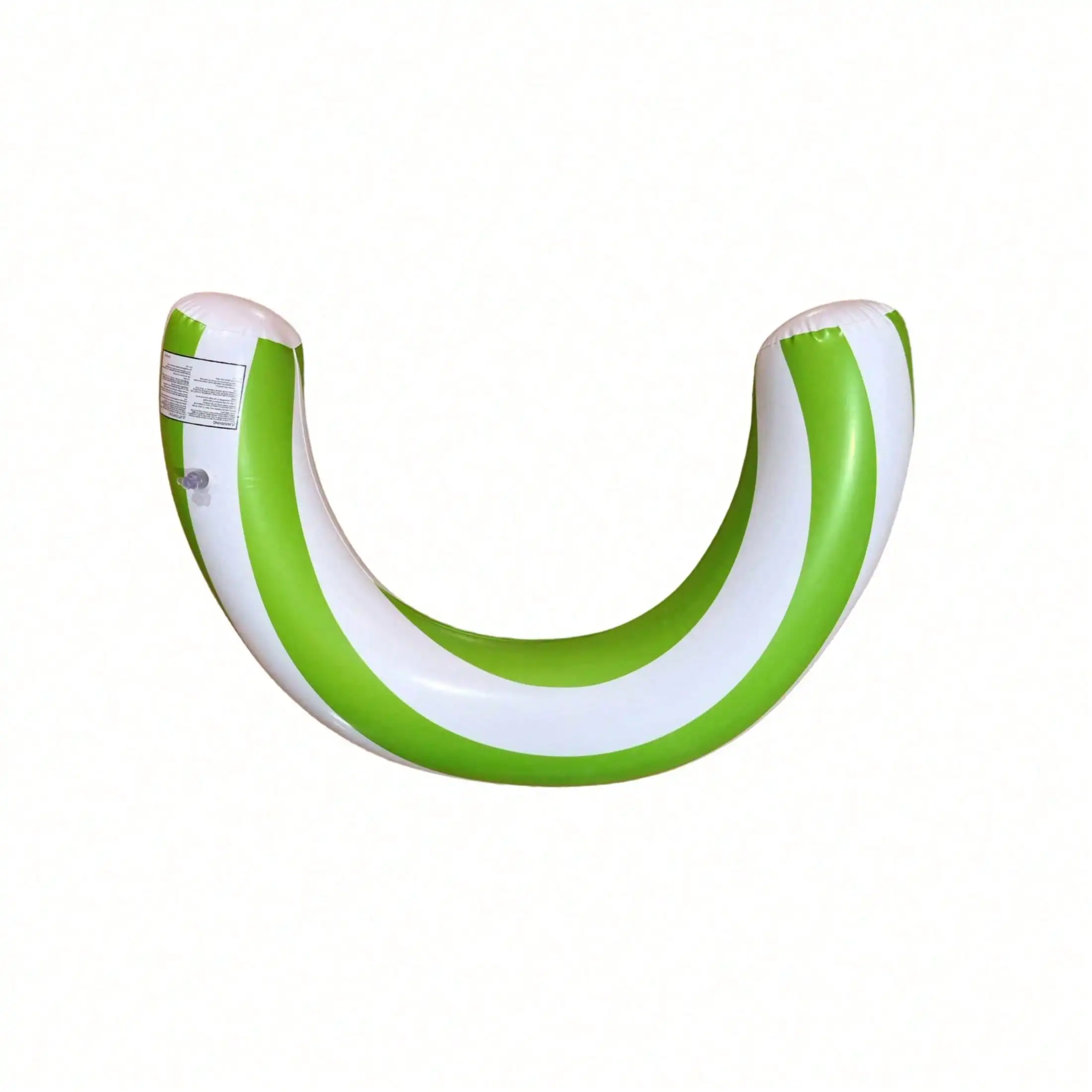 Boia inflável em formato de U, com design arqueado para flutuação em piscinas, feita de PVC espesso, ideal para uso externo.