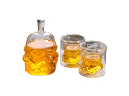 Kit Garrafa e 2 Copos Vinho Star Wars White Trooper LAXISCREED