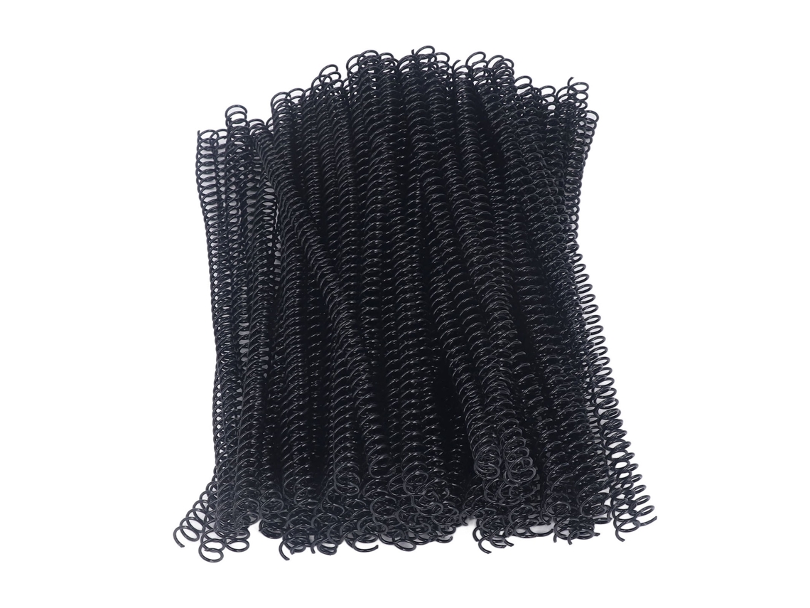 100 Bobinas Encadernação Espiral Plástico 9.5mm 3/8in 48 Dentes 4:1 Capacidade 75 Folhas A4 Preto