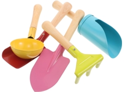 Conjunto De 5 Peças De Ferramentas De Jardinagem Para Meninos E Meninas: Pá Pequena, Ancinho E Brinquedos Para Atividades Ao Ar Livre - Caixa