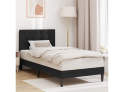 Vidaxl Estrutura Da Cama Com Cabeceira Preto 100 X 200 Cm Veludo