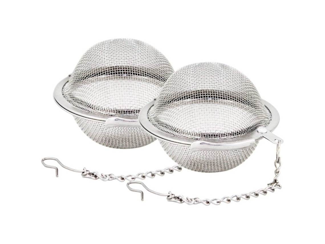 2 Infusores De Chá Em Malha Aço(aprox. 6 Cm)