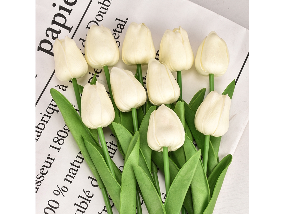 Pacote com 10 Tulipas Artificiais com Toque Realista Flores Artificiais a Granel AQUAFORGE