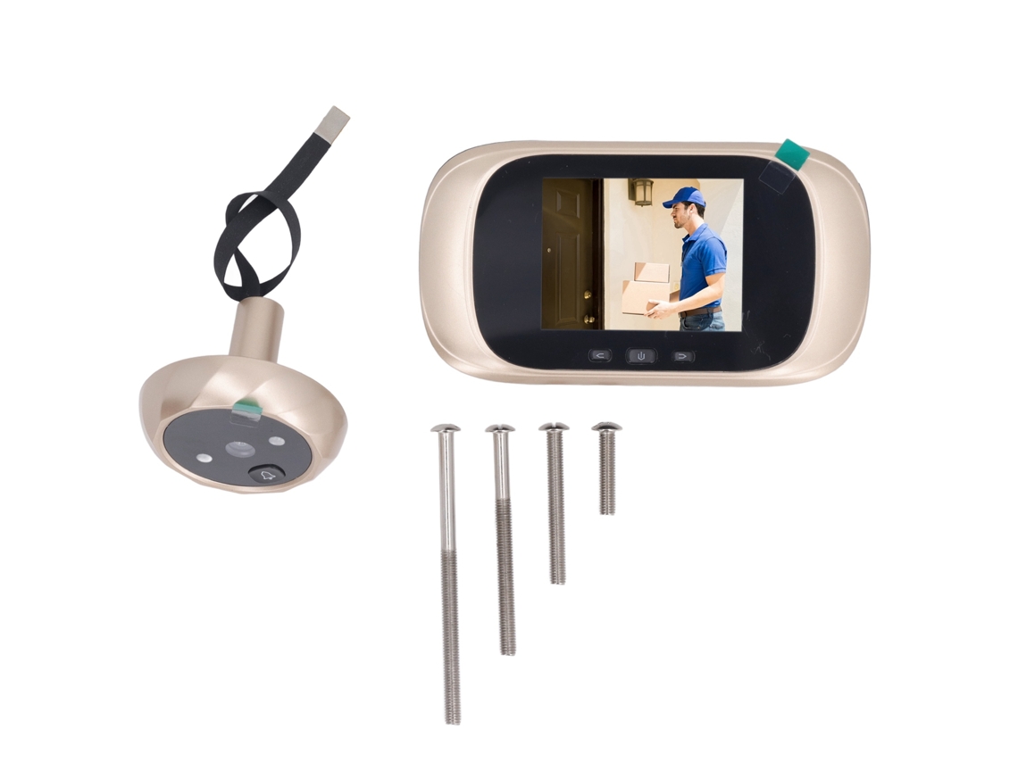 Câmera de Campainha Inteligente Wifi com Visão Noturna e Tela Lcd 2.8 Polegadas Dd1