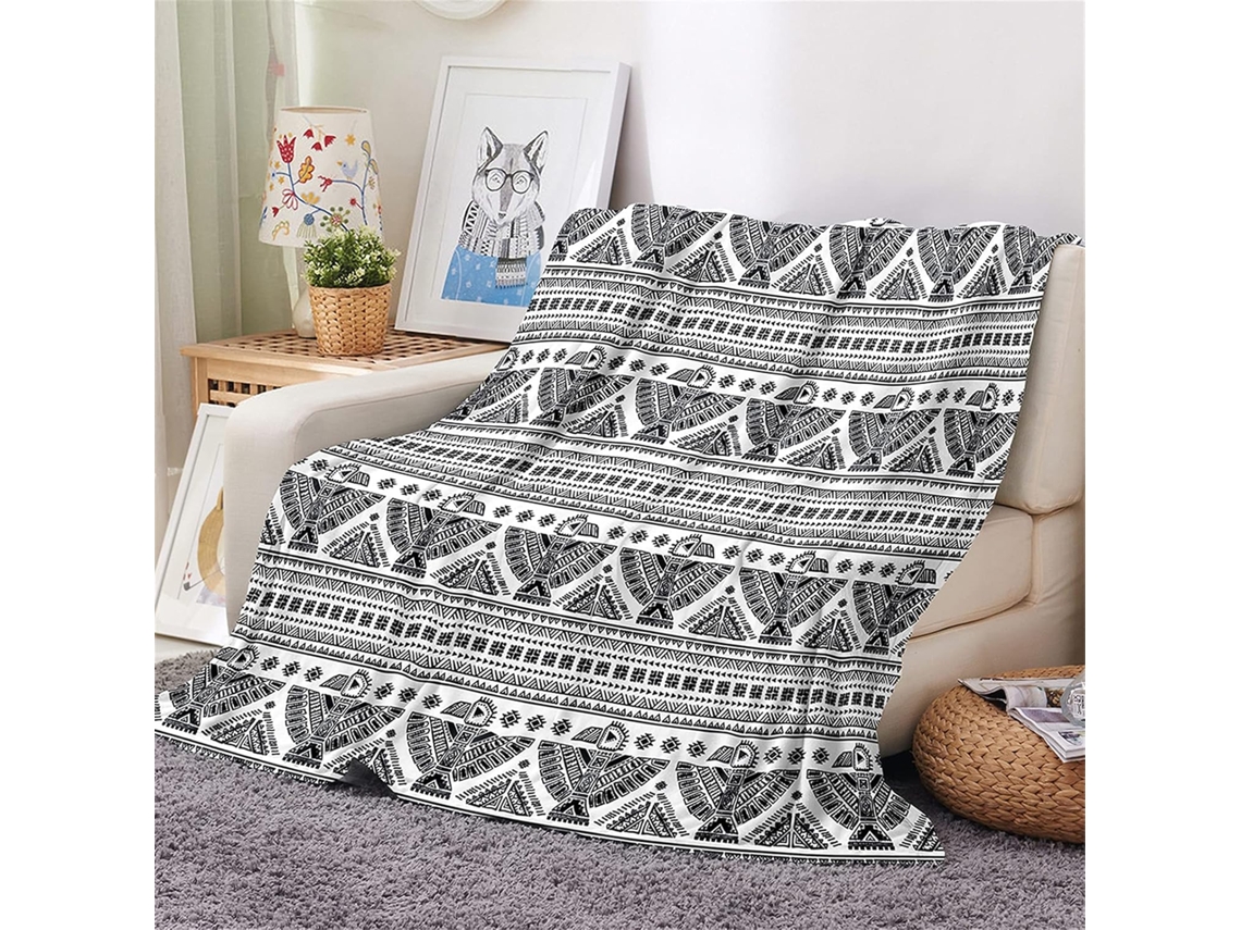 Manta de Flanela Xadrez Boêmia Fansu Estampa 3d Macia e Felpuda em Microfibra Ideal para o Inverno Perfeita Ca