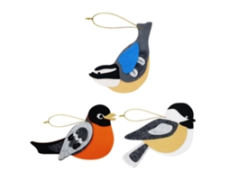 Kit de Pingentes em Felpa para Pássaros Miniatura 3 Peças Diy