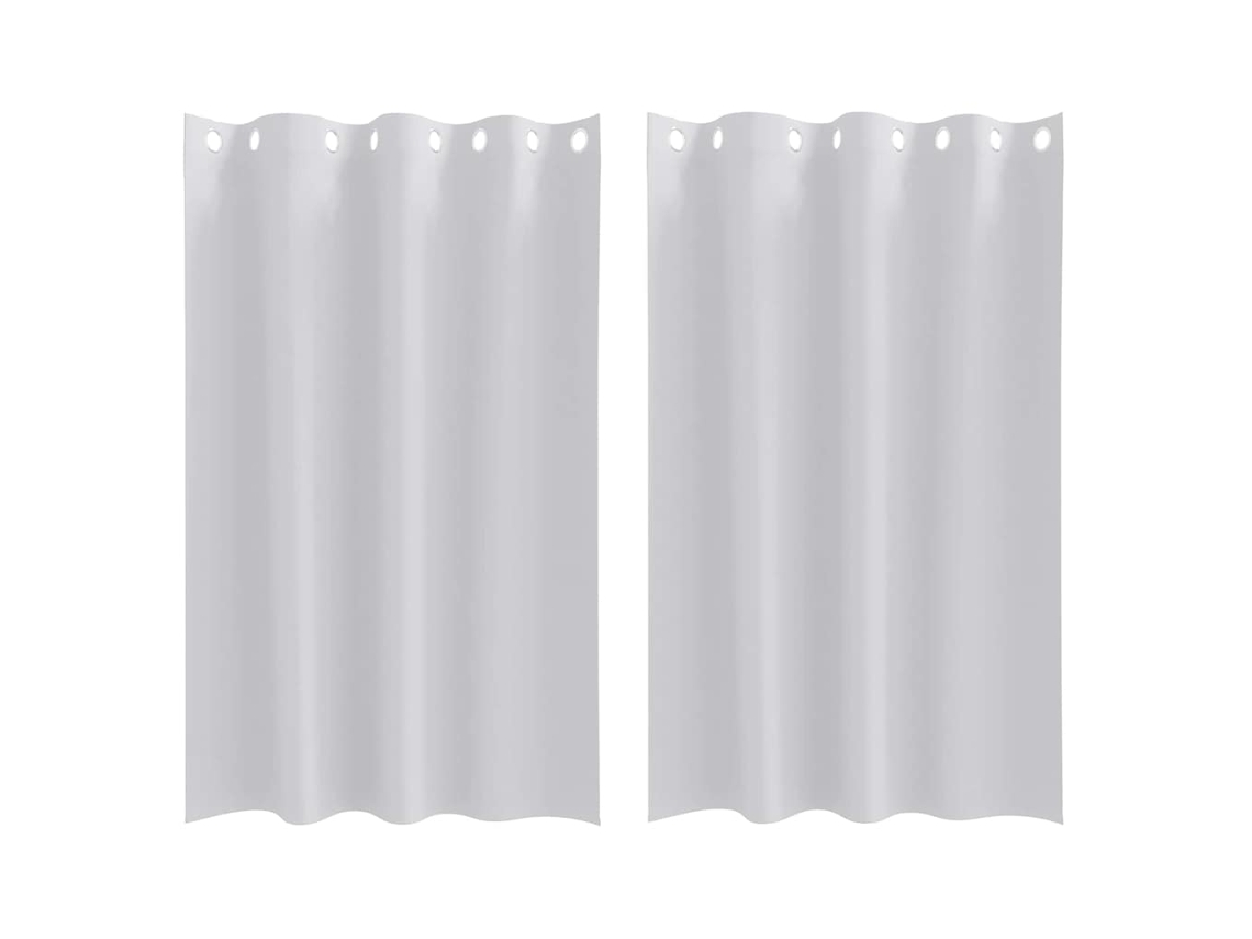 Conjunto 2 Cortinas Opacas Vidaxl Cinzento Poliéster (175 X 140 Cm)