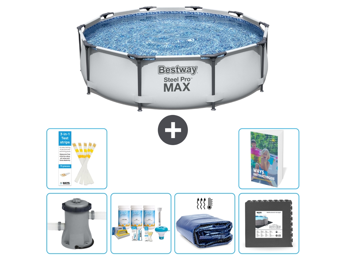 Piscina Bestway Steel Pro Max Redonda 305x76 Cm 5 peças S233 BESTWAY