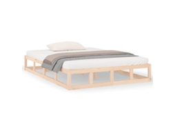 Estrutura de Cama 140x190 Cm Madeira Maciça MAISON EXCLUSIVE