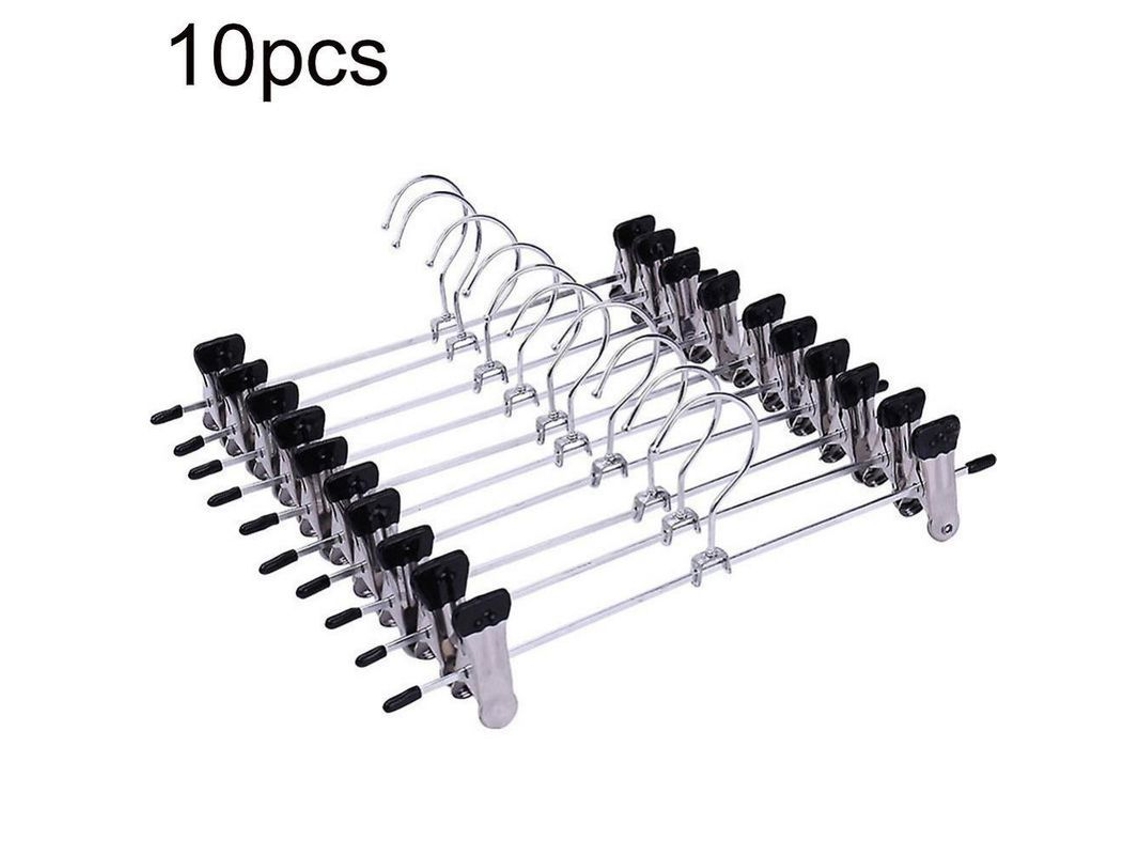 Suporte de calças ajustável, antideslizante, com pinças rotativas, 10/20 peças, preto