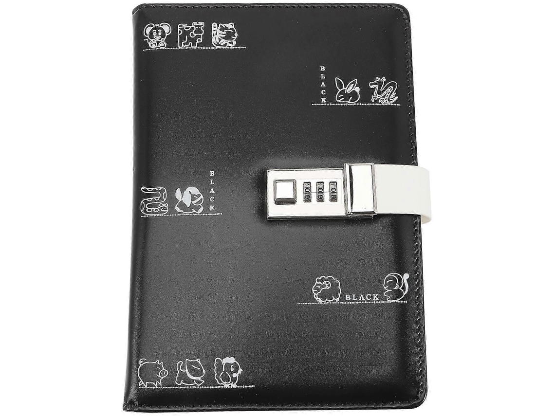 Cuaderno con candado, combinación y diario de dibujos animados para estudiantes - aquaforge