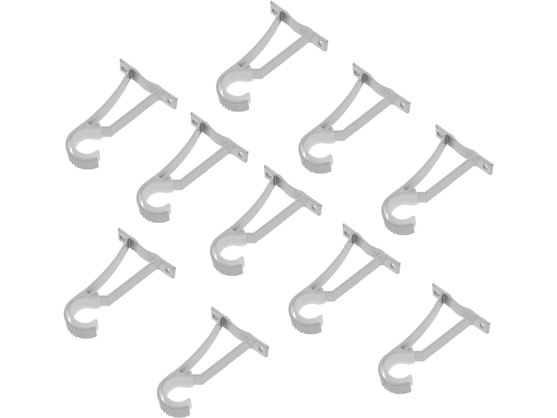 Conjunto De 10 Suportes De Alumínio Branco Para Varão De Cortina, Quarto E Sala De Estar. Conjunto De 10 Suportes De Alumínio Branco Pa