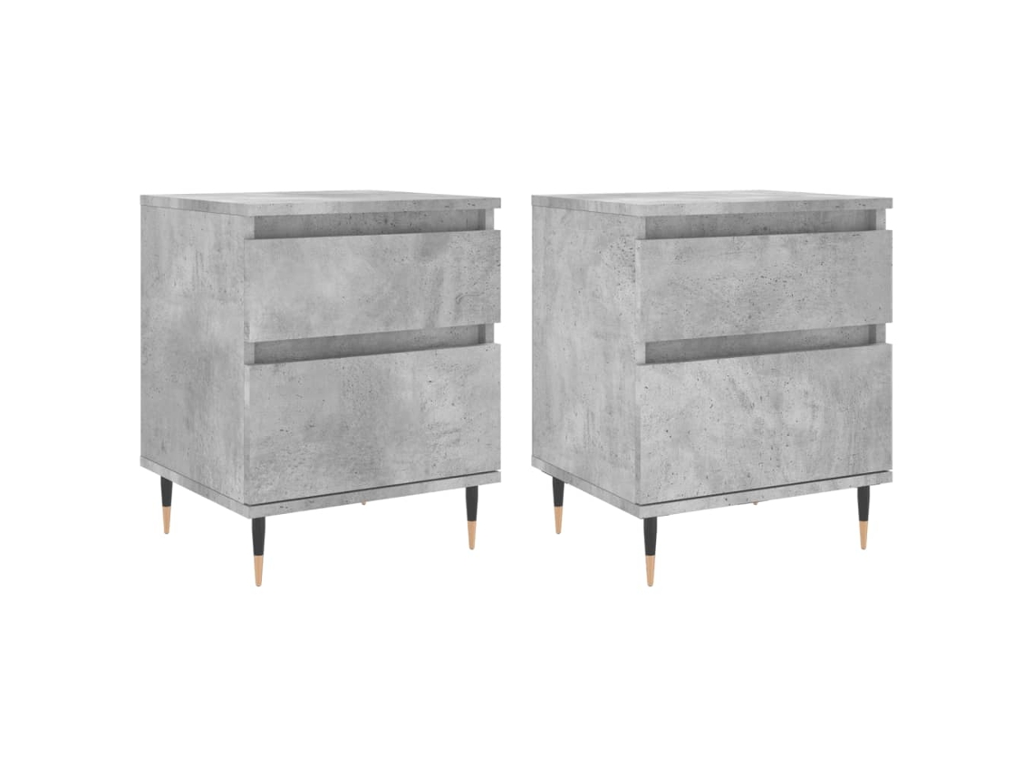 Conjunto de Mesas de Cabeceira Derivados de Madeira Cinzento Cimento MAISON EXCLUSIVE
