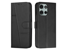 Capa De Celular Em Couro Com Textura De Bezerro E Costura Aparente Para Motorola Moto G56 5g