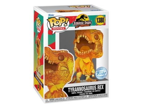 Figura Funko PARQUE JURÁSSICO Tyrannosaurus Rex Âmbar Us Exclusivo Pop! Translúcido