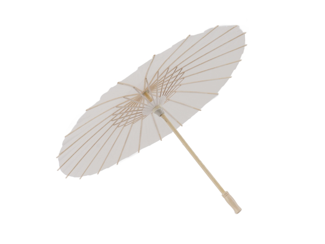 Paraguas de Papel Branco para Crianças DIY Estilo Chinês Bambu 58cm Decoração Pintura