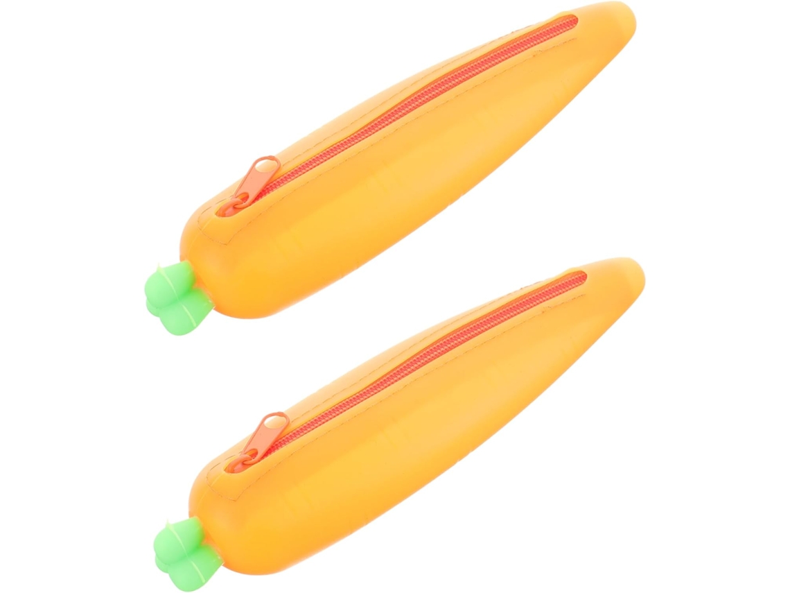 Conjunto De 2 Estojos De Silicone Com Design, Estojo Escolar Para Meninas, Grande Capacidade, Portátil.