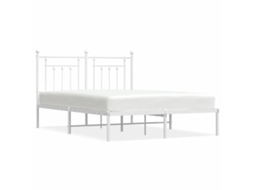 Bed Frame, Bed Frames Vidaxl Branco Aço (150 X 200 Cm)