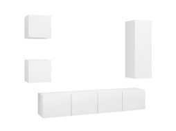 Tv Cabinet Set, Tv Cabinet Sets Vidaxl Branco Madeira Processada (n/a)