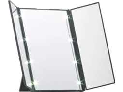 Espelho Led Espelho De Maquiagem Dobrável Com 8 Leds E Suporte, Funciona A Bateria (espelho Cosméti Gokoco