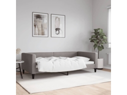 Vidaxl Sofá-cama 100x200 Cm Tecido Cinzento-acastanhado