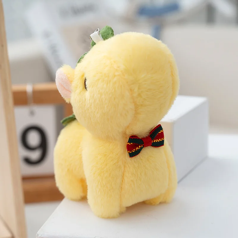 Estatueta de Cavalo de Pelúcia, Brinquedo, Boneco, Desenho Animado, Enfeite para Bolsa, Chaveiro de Animalzinho Fofo MDUG (amarelo)
