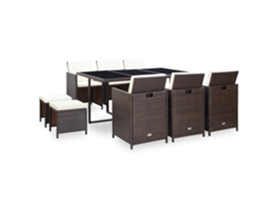 Outdoor Dining Set, Outdoor Dining Sets Vidaxl Marrom Rattan / Vime (n/a)