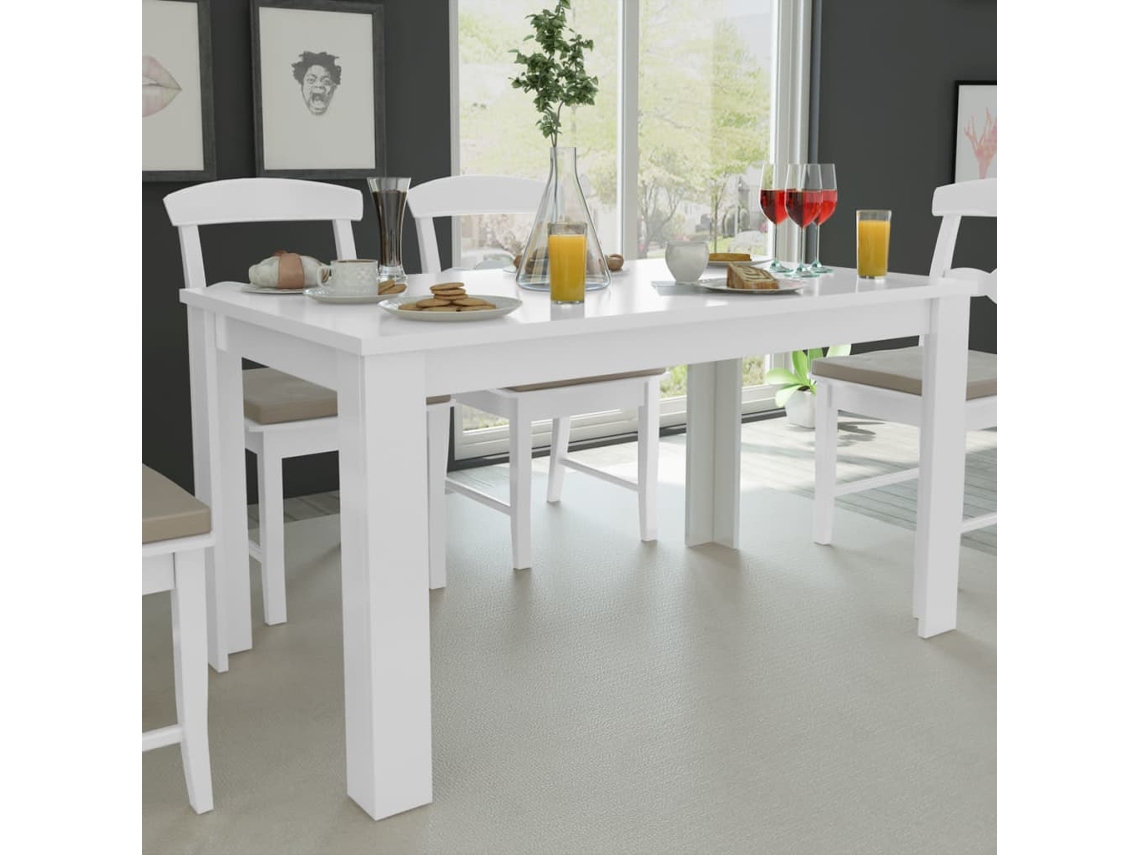 Vidaxl Mesa De Jantar 140x80x75 Cm Branco