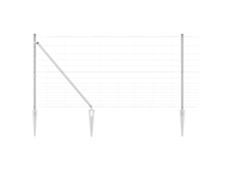 Conjunto 1 Poste De Cerca Externo Vidaxl Prateado Aço (50 X 1,2 M)