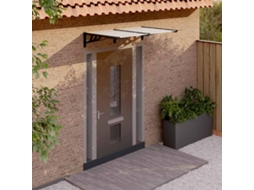 Vidaxl Toldo Para Porta 152,5x90 Cm Policarbonato Preto/transparente