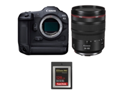 Eos R3 + Rf 24 105mm F/4 L Is Usm + 1 Sandisk 128gb Extreme Pro Cfexpress Type B + Ebook “20 Dicas para Fotos Que Impressionam” CANON