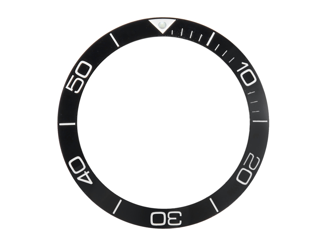 Inserto de Bezel de Relógio Cerâmico 38.6mm com Números Brancos para Reparo