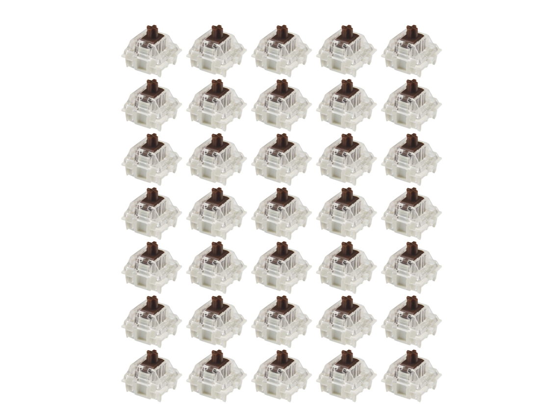 Aetheria 35pcs Interruptor Mecânico Smd Rgb Transparente Diy Teclado Estabilidade Alta Brown Switch