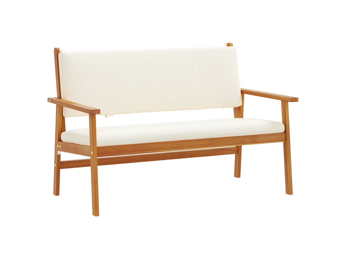 Conjunto 1 Conjunto De Móveis Para Exterior Vidaxl Branco Madeira De Acácia Maciça (120 X 65,5 X 79 Cm)