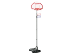 Cesta De Basquete Externa Com Poste Para Tabela, Base Lastreada Sobre Rodas, Altura Ajustável De 2,1 A 2,6 M (cesta) - Preta, Branca E Vermelha.