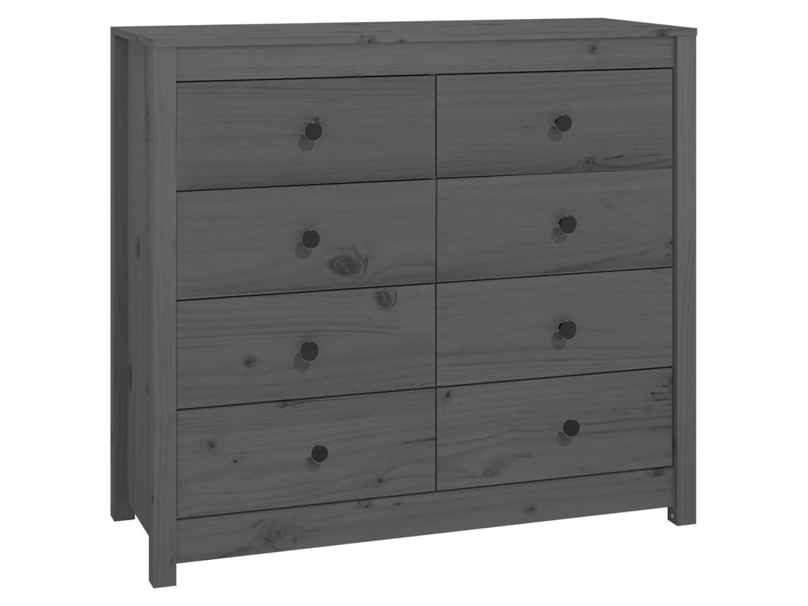 Armário de Apoio 100x40x90 Cm Pinho Maciço Cinza MAISON EXCLUSIVE