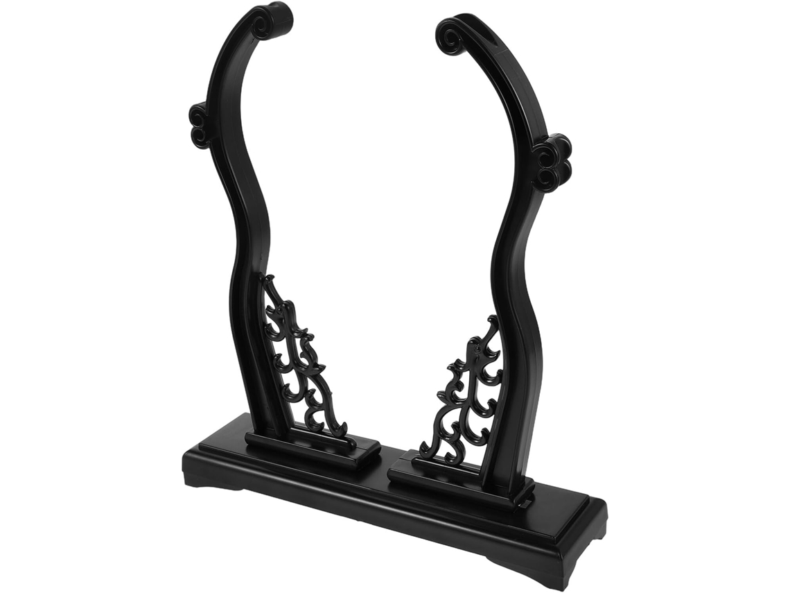 Suporte Para Leque Chinês Cabilock Grande Em Resina Preta, Base Decorativa Para Exibição E Armazenamento Portátil