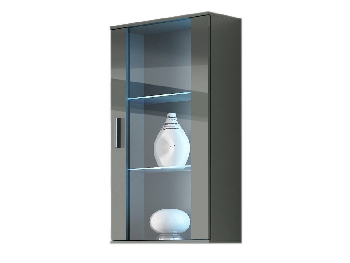 Cama Vitrine Suspensa Soho Cinza/cinza Brilho Cama Meble