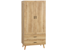 Armário para guardar roupas com 2 portas e 2 gavetas com fechamento rápido - 80 x 54 x 180 cm - pt