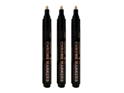 3 Canetas de Tinta Cromada com Pontas Diversas S/MARCA