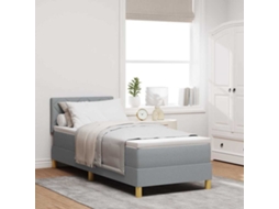 Vidaxl Cama Box Spring Led Cinzento-claro 80 X 200 Cm Tecido