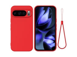 Capa Panoona Para Google Pixel 9 Silicone Tpu, Superfície Macia Vermelho