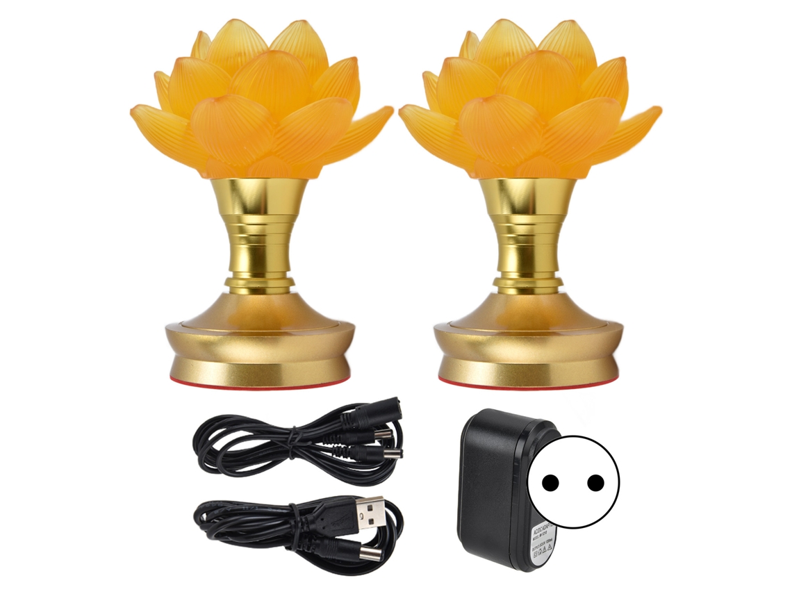 Lâmpada Budista Led 3 Cores 2 Unidades Plugue Eu 100 240v