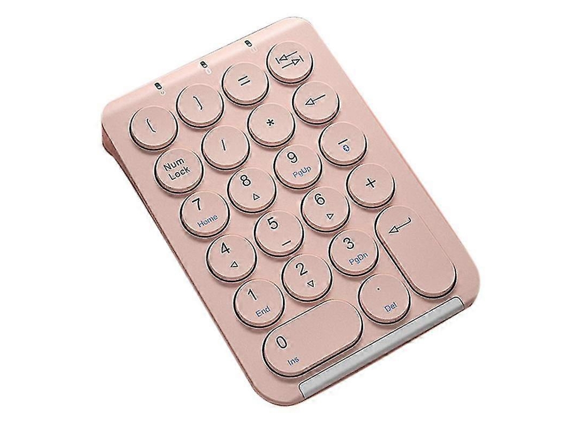 Teclado Numérico Sem Fio Bluetooth Com 22 Teclas Redondas E Teclado Numérico Recarregável Everley891 (rosa)